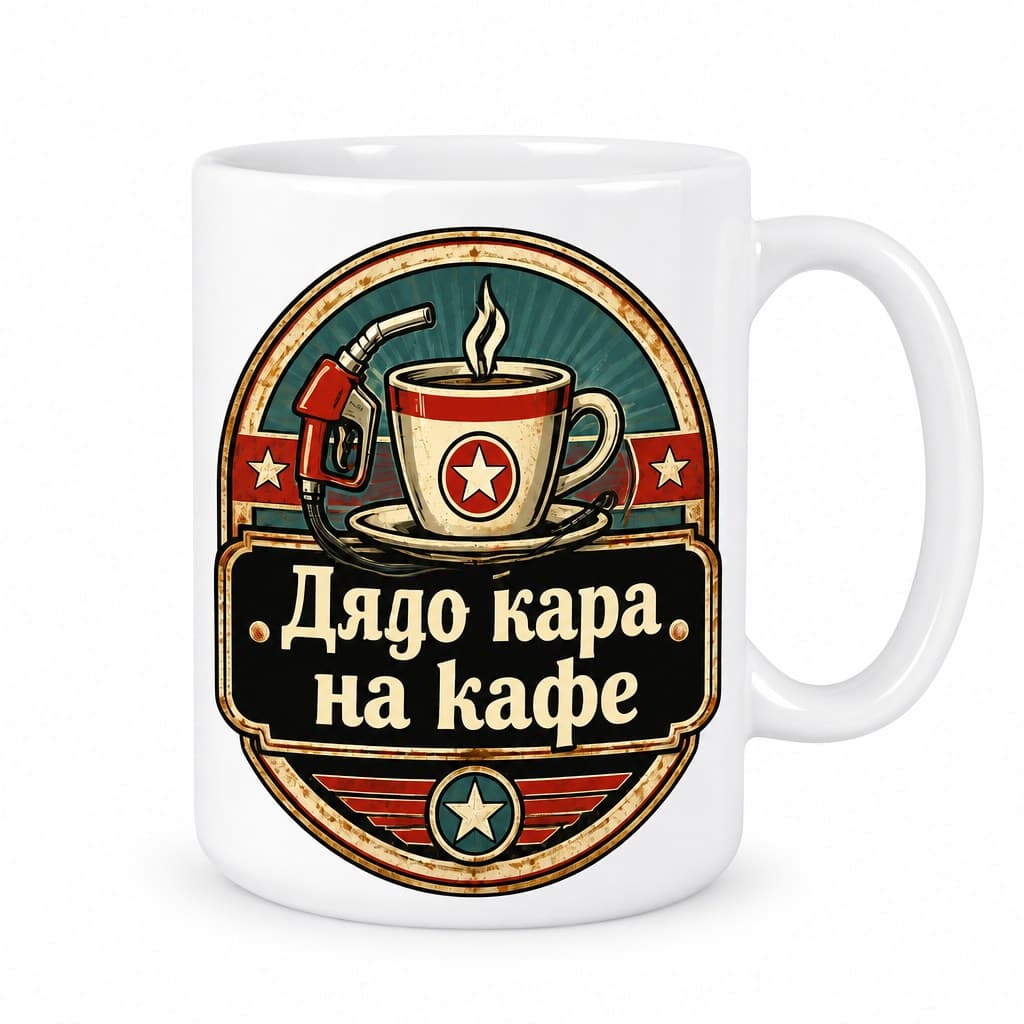 Чаша с надпис Дядо кара на кафе